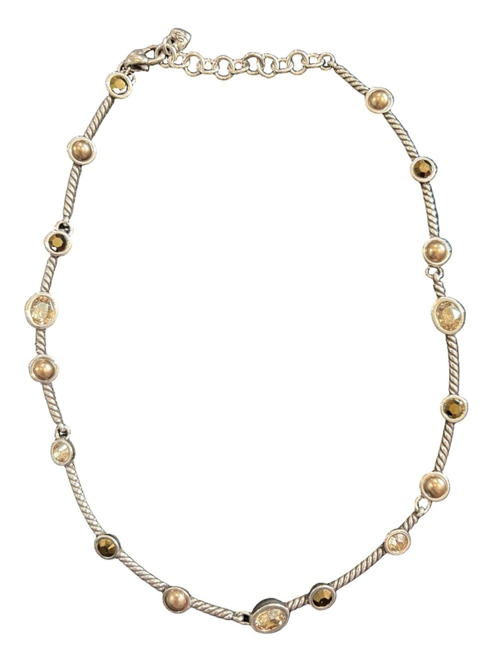 Brighton Monte Carlo  Multi-Stone Rope Chain Necklace Swarovski crystals 16”-19”
